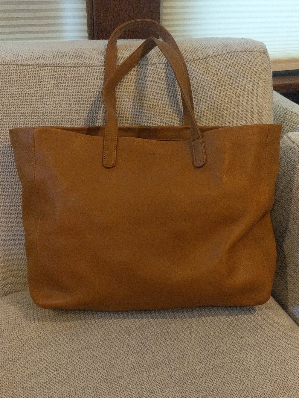 ✨ RARE FIND: Vintage USA BAGGU Basic Leather Tote in Saddle Tan ✨